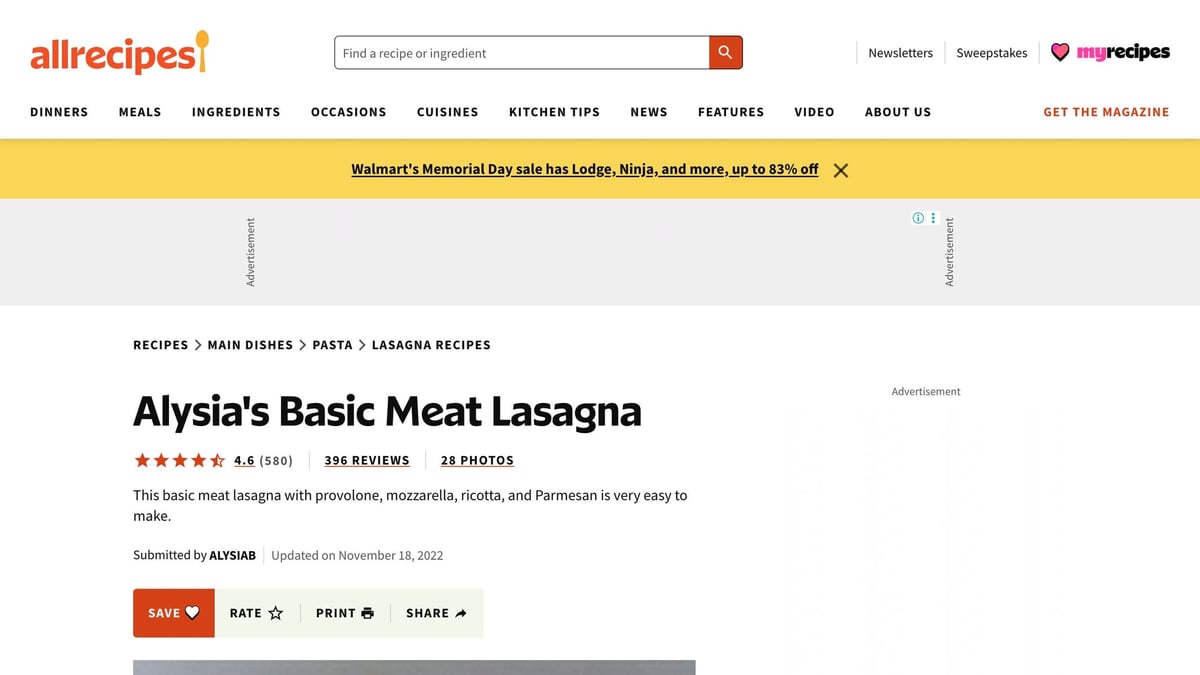 AllRecipes recipe page (we’ll parse the Recipe JSON-LD)