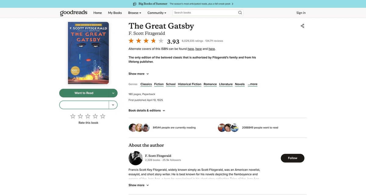 Goodreads book page reviews (we’ll parse ReviewCard blocks)