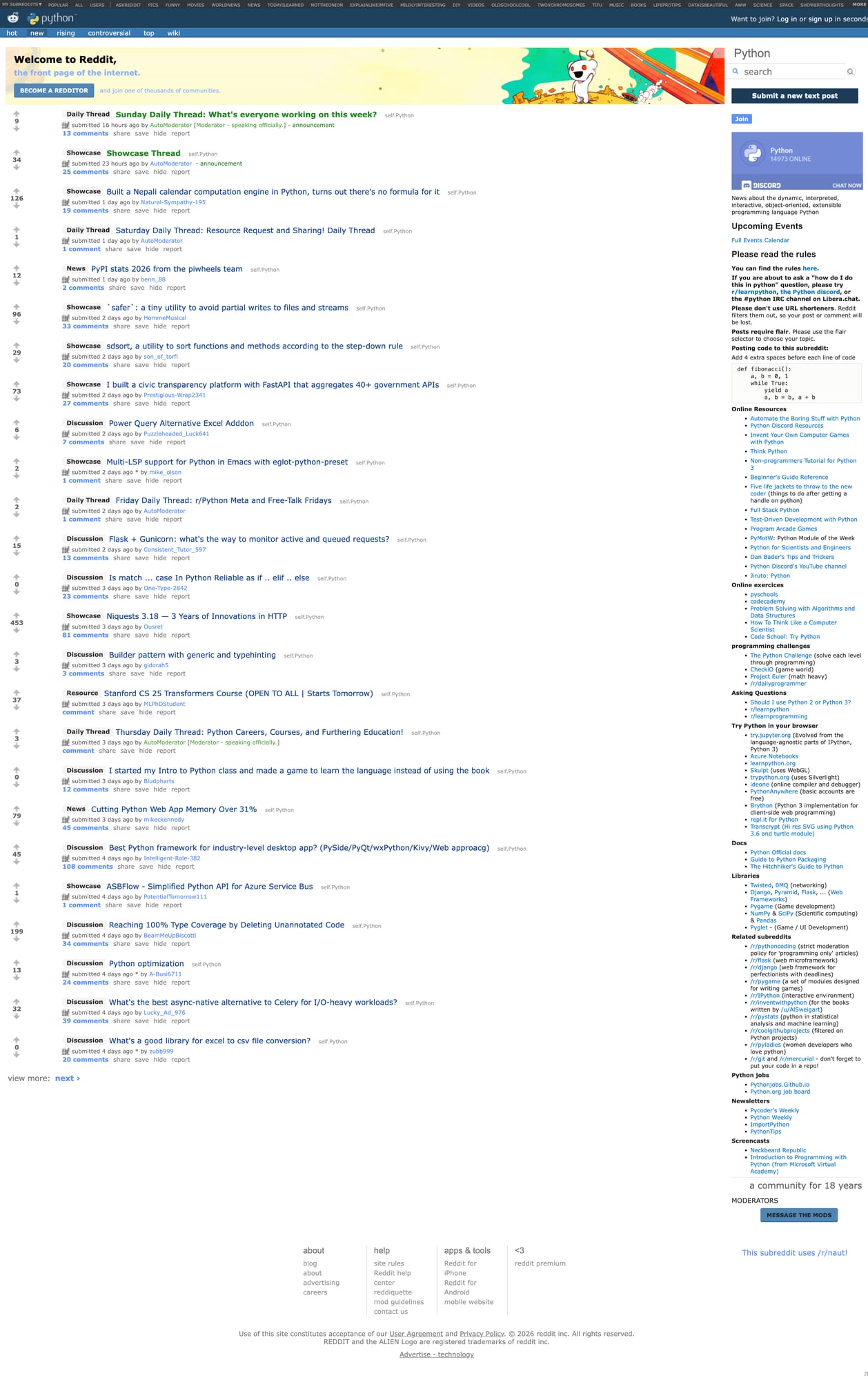 Reddit listing page (old.reddit.com) we’ll scrape