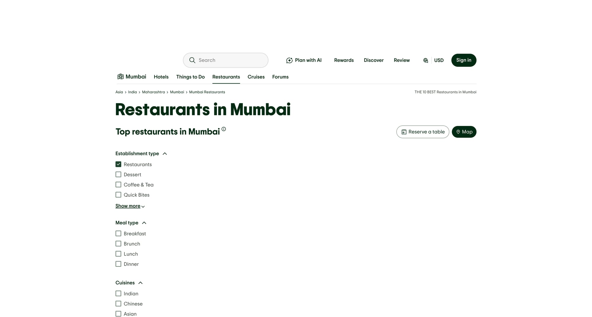 TripAdvisor restaurant directory (we’ll extract restaurant cards + listing URLs)